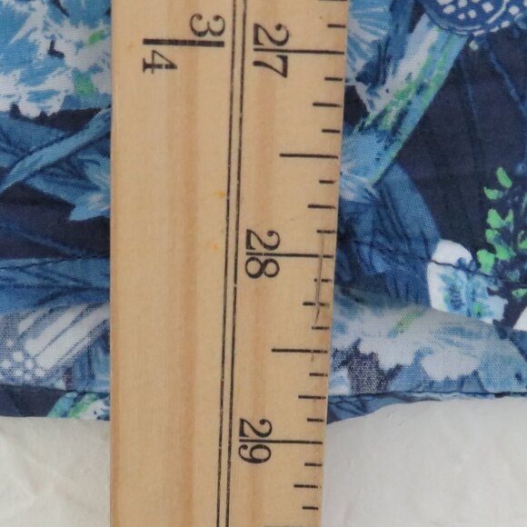 Denim & Flower*‎ Men's Short Sleeve Button Down Curved Hem Floral Shirt~ Large - Picture 8 of 11